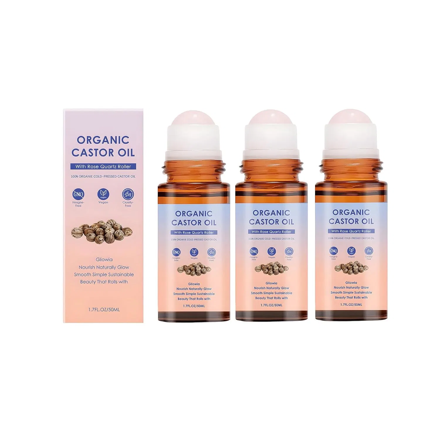 Органическое касторовое масло с роликовым аппликатором (3 шт.) Generisch