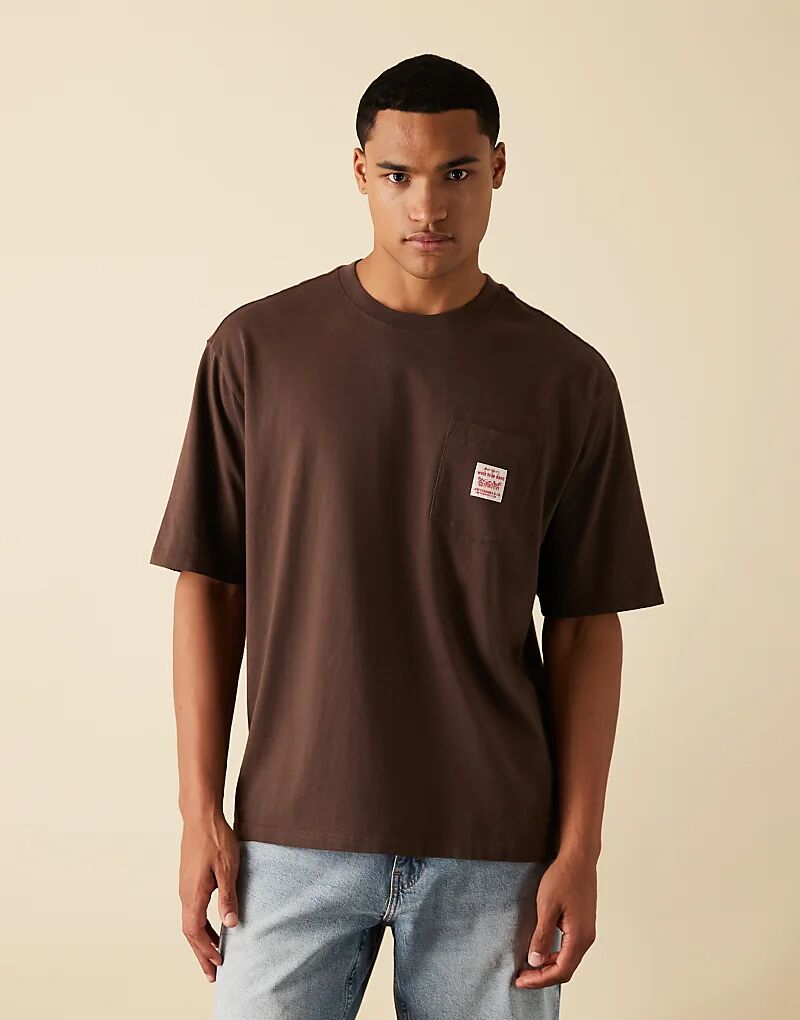 

Футболка свободного кроя с логотипом Levi's Workwear Capsule коричневого цвета