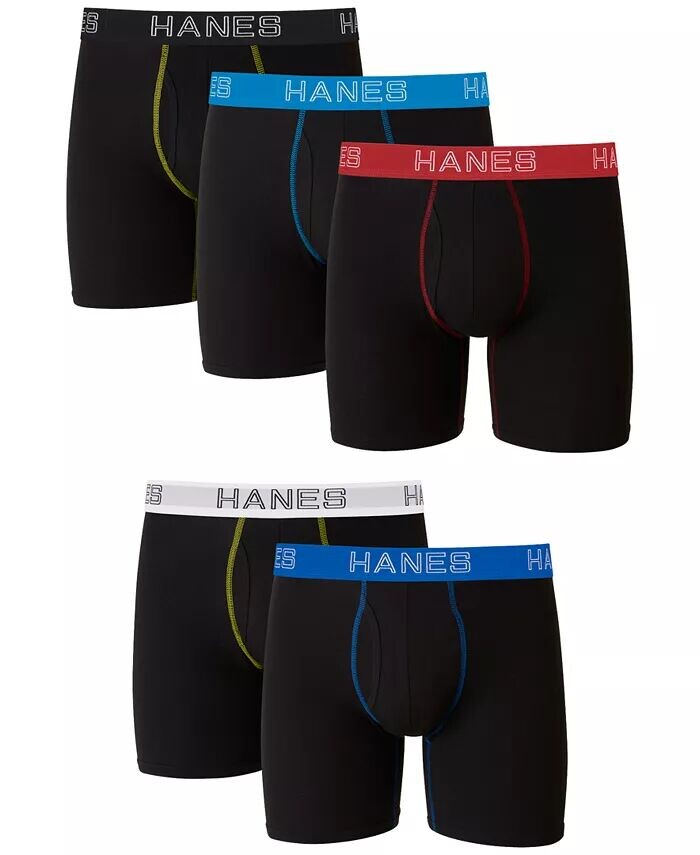 

Мужские трусы-боксеры Ultimate Stretch, 5 шт Hanes, черный