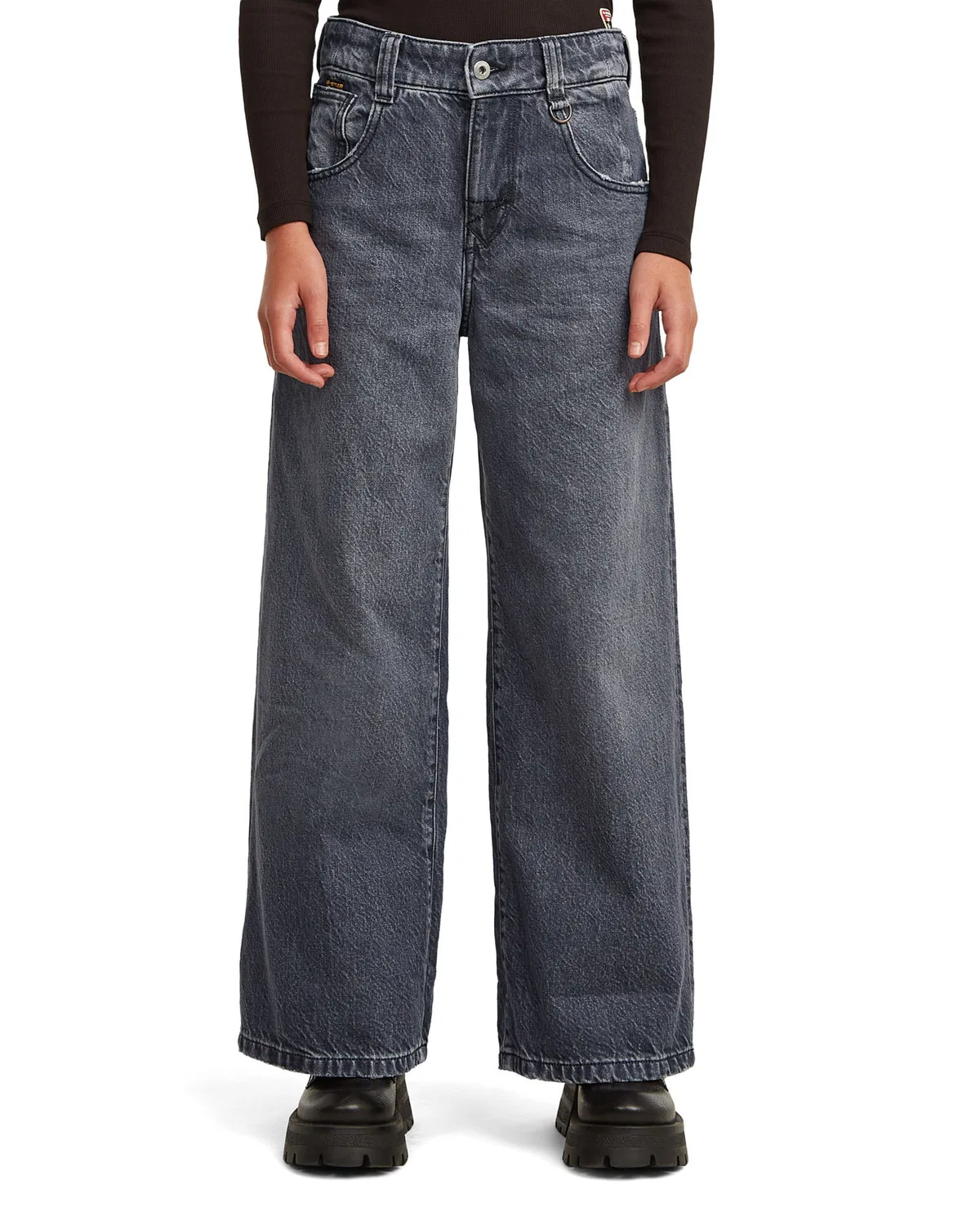 Джинсы G-Star свободного кроя Girls Skater High Loose Jeans синего цвета — фото 2