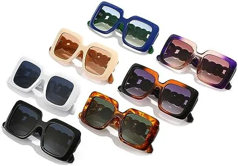 

Винтажные солнцезащитные очки в квадратной оправе большого размера 2027 года для женщин и мужчин, большие солнцезащитные очки для путешествий MTZJH, White Black