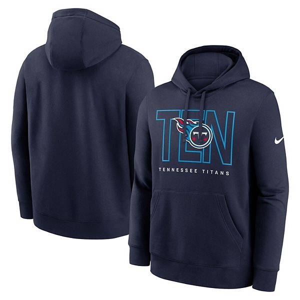 Мужской синий толстовка с капюшоном Tennessee Titans Busted Play Club Fleece Nike — фото 2