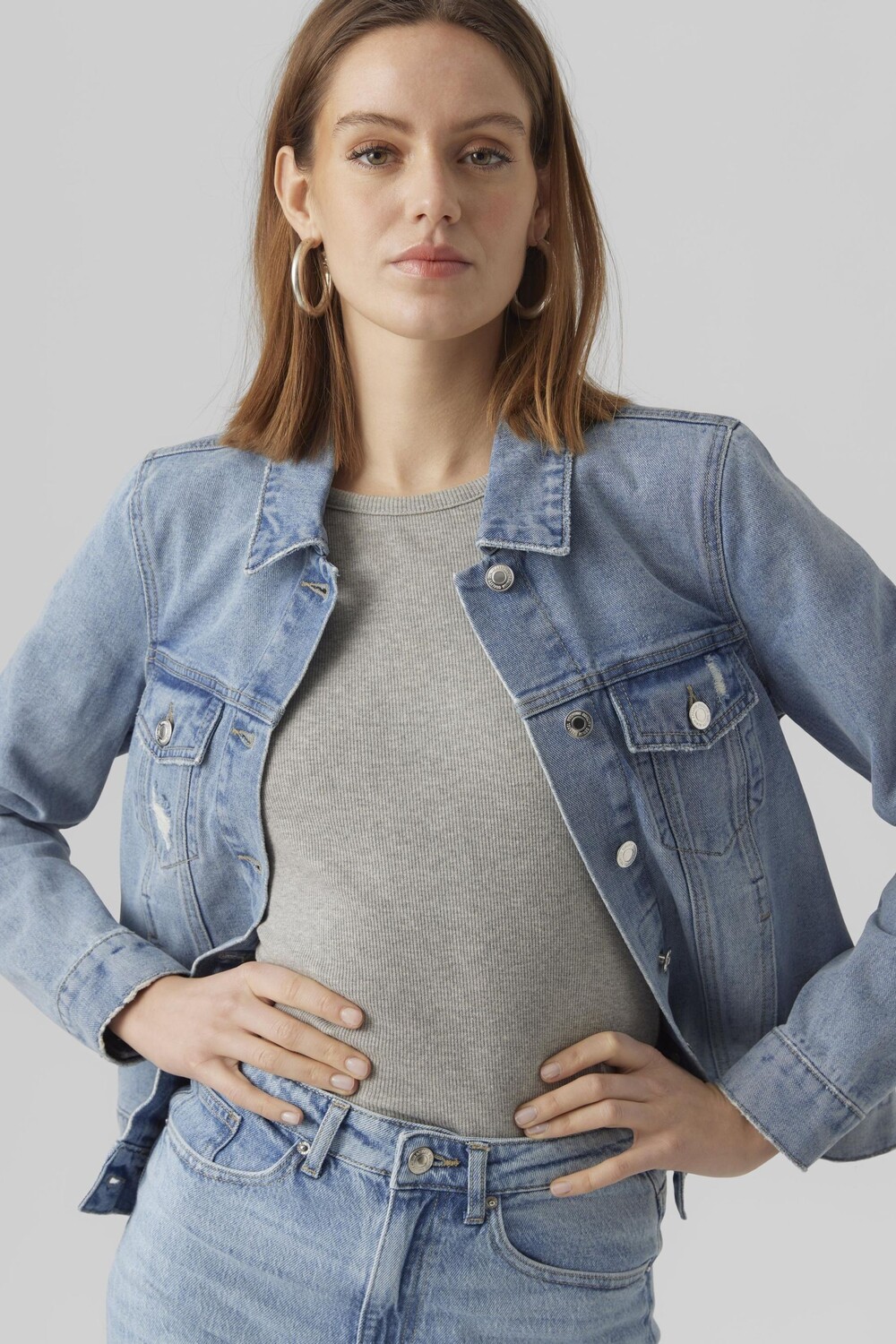 

Джинсовая куртка свободного кроя Vero Moda, синий