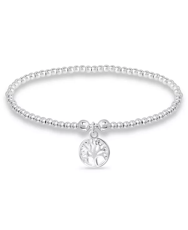 

Браслет с подвеской в виде дерева жизни из серебряной пластины Macy'S, silver