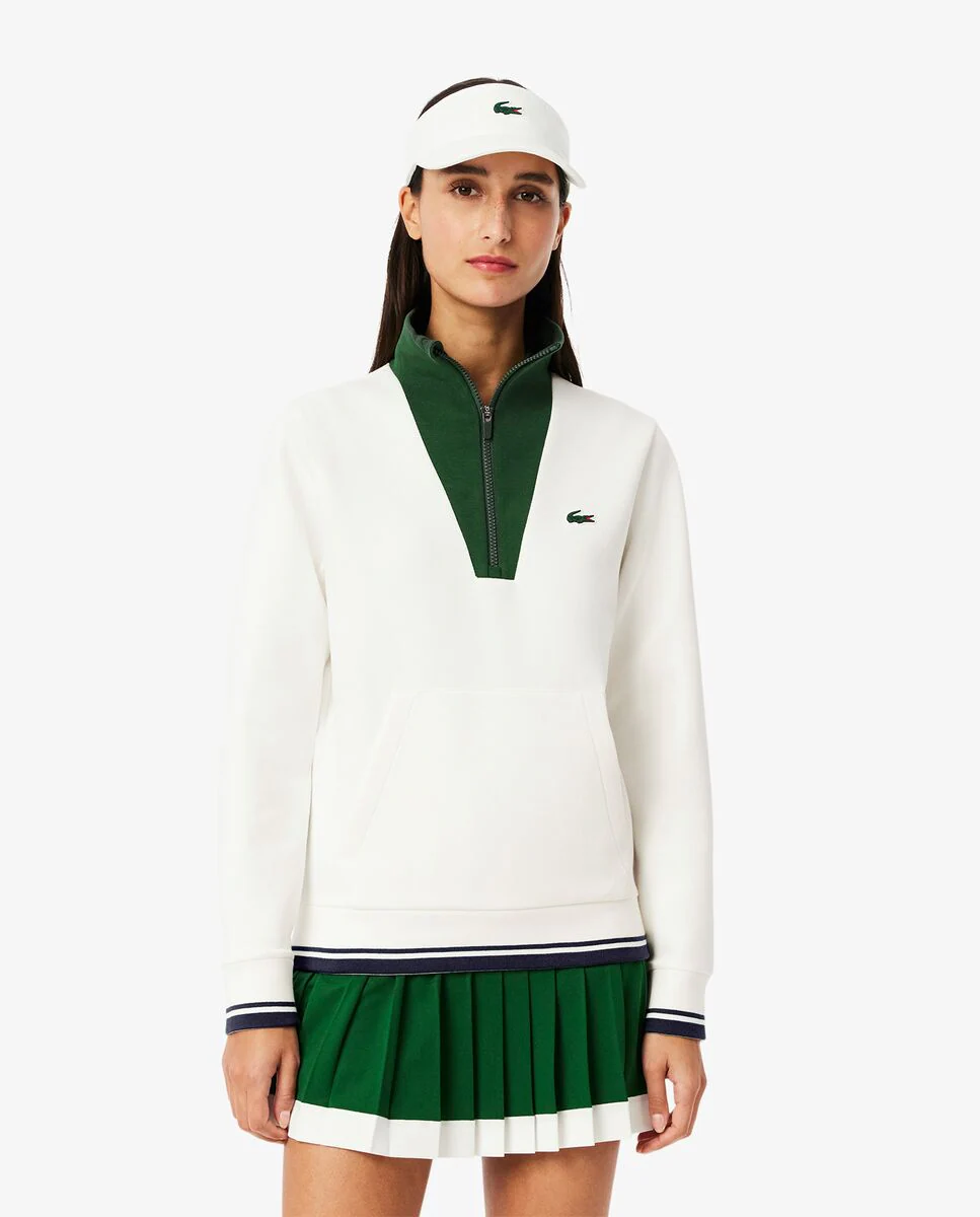 

Женская классическая теннисная толстовка с защитой от ультрафиолета Lacoste, белый