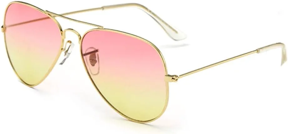 

Зеркальные солнцезащитные очки для женщин, ретро-очки, женские солнцезащитные очки с металлическими оправами, солнцезащитные очки UV400 LANGSER, Red Yellow