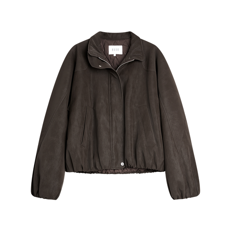 

Пуховик женский с воротником стойкой, умеренно утепленный ELLE, coffee