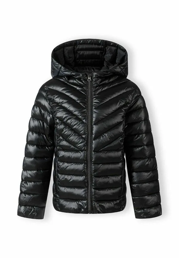 Блестящая стеганая легкая куртка с капюшоном Minoti, Black — фото 2
