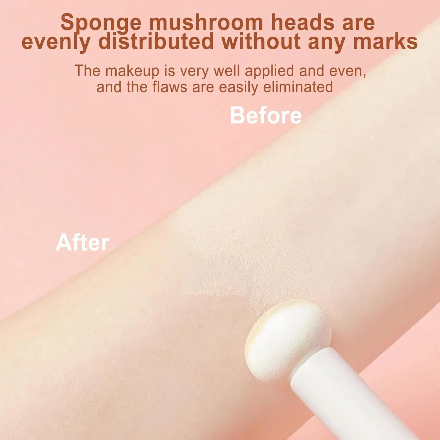 Кисть для макияжа Mushroom, грибовидная, спонж, Generic, 1 шт, розовый — фото 4