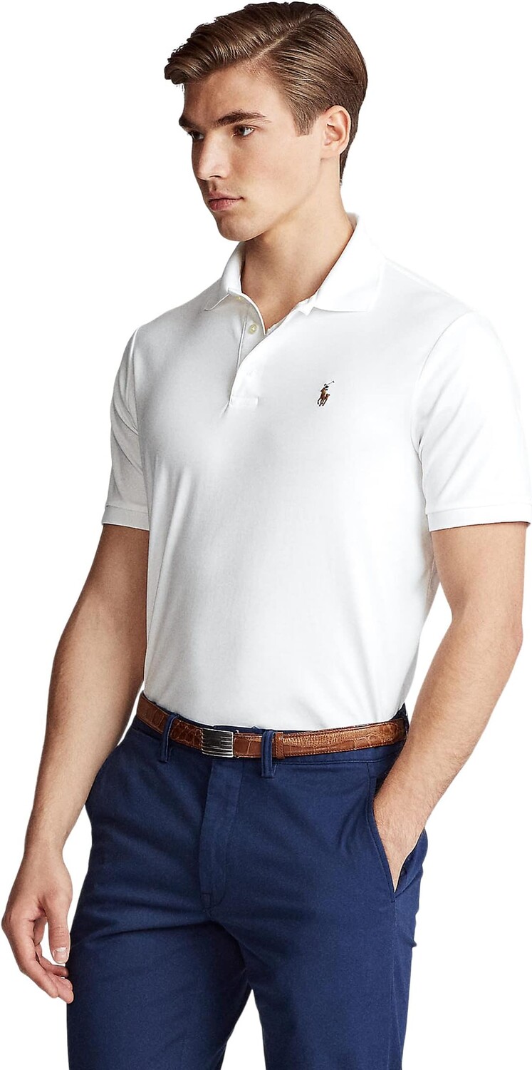 

Рубашка-поло Classic Fit Soft Cotton Polo Polo Ralph Lauren, белый