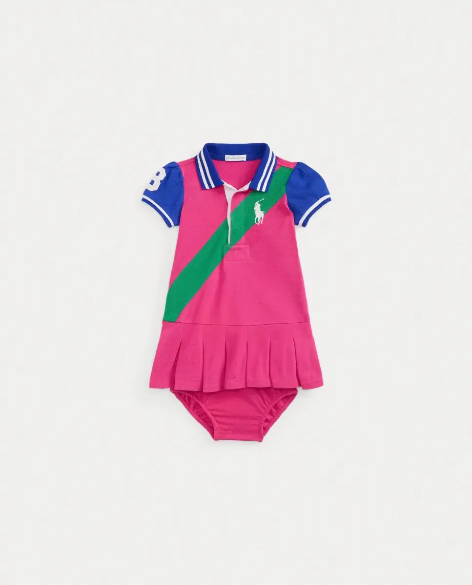 Платье для девочки типа поло из хлопка с пололо Polo Ralph Lauren, Rosa Chicle