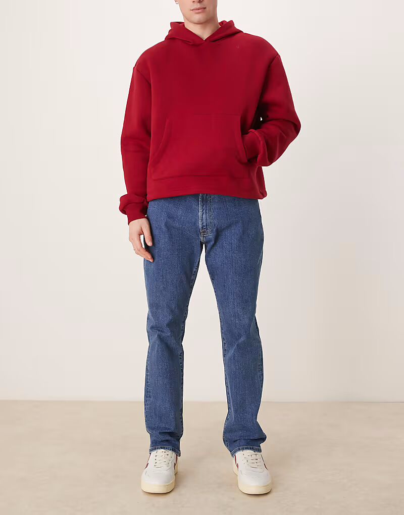 

Джинсы Abercrombie & Fitch спортивного кроя прямого кроя, средне-синего цвета