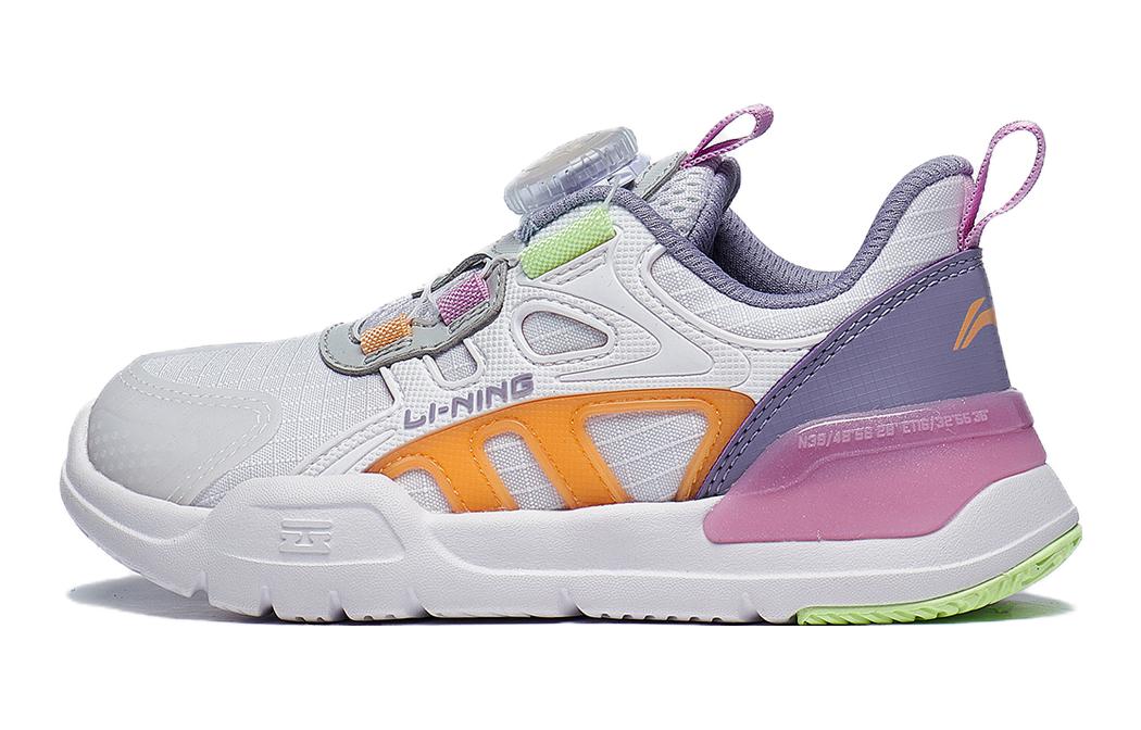 LINING YOUNG Скользостойкие износостойкие детские повседневные ботинки white purple kids' — фото 3