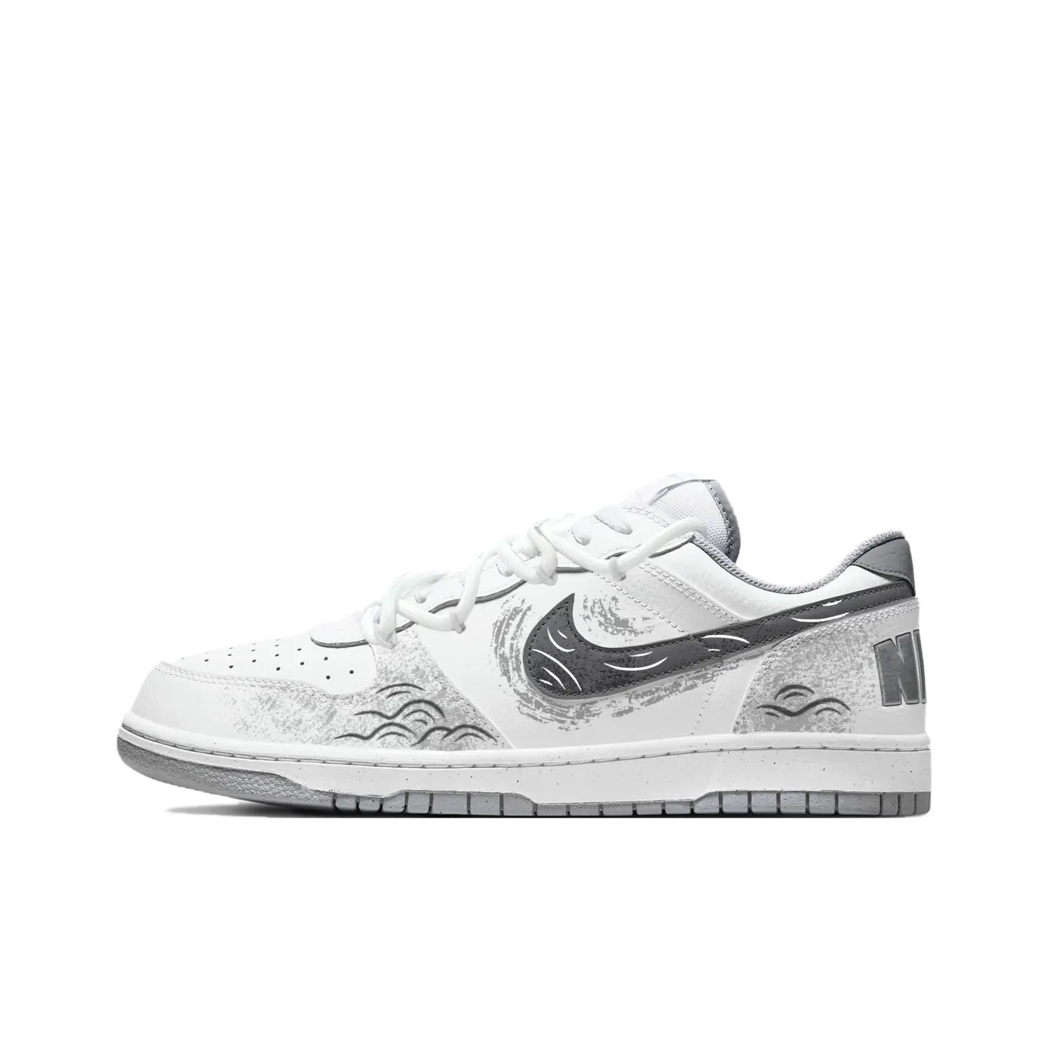 

Nike Big Cloud Wave Ink Shadow Low top Skateboard Shoes мужские серо-белые