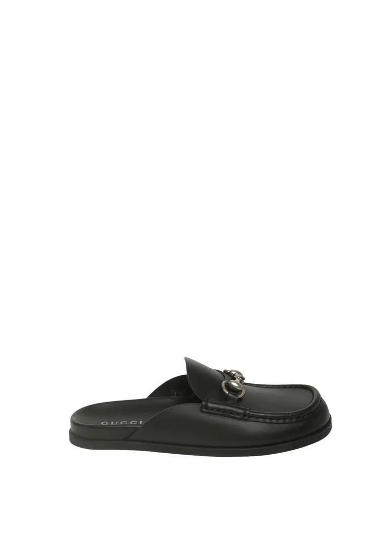 Мюли мужские, кожаные, slip-on Gucci, черный