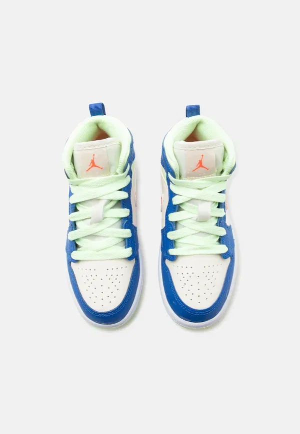 Кроссовки высокие Jordan 1 Mid SE High Top, цвет игровой королевский/бледно-слоновая кость/едва заметный вольт/инфракрасный/белый — фото 4