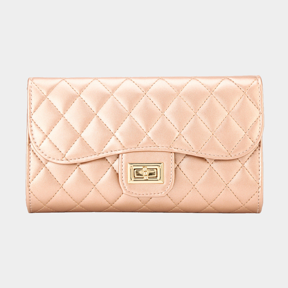 

Стеганый вечерний клатч с клапаном FASHNZFAB
