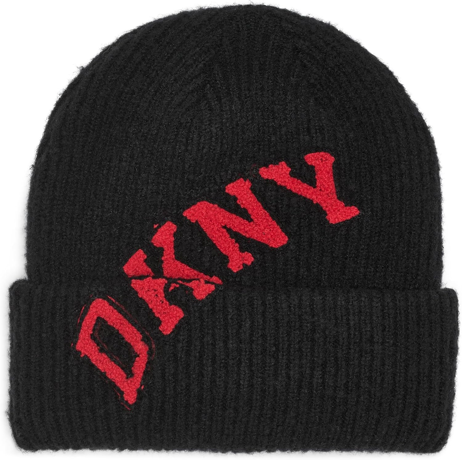 

Женская трикотажная шапка-бини DKNY Varsity с логотипом и подкладкой из плюшевого шерпа-флиса, Black