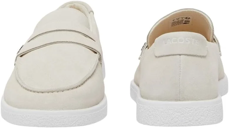 Мужские слипоны Lacoste Cochet из замши, белый/белый — фото 2
