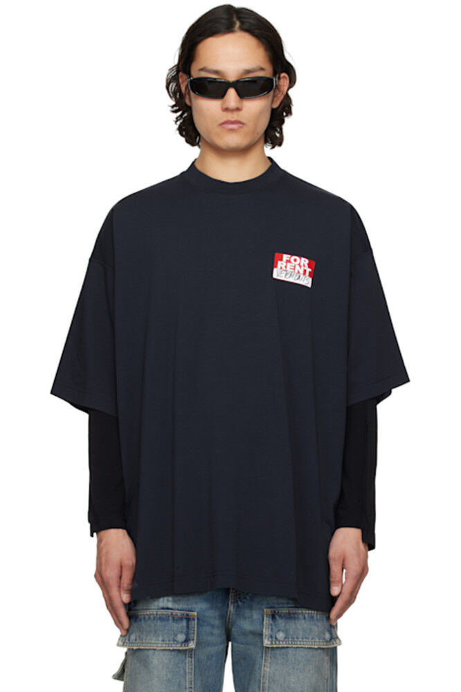 

Футболка свободного покроя «For Rent» темно-синего цвета VETEMENTS