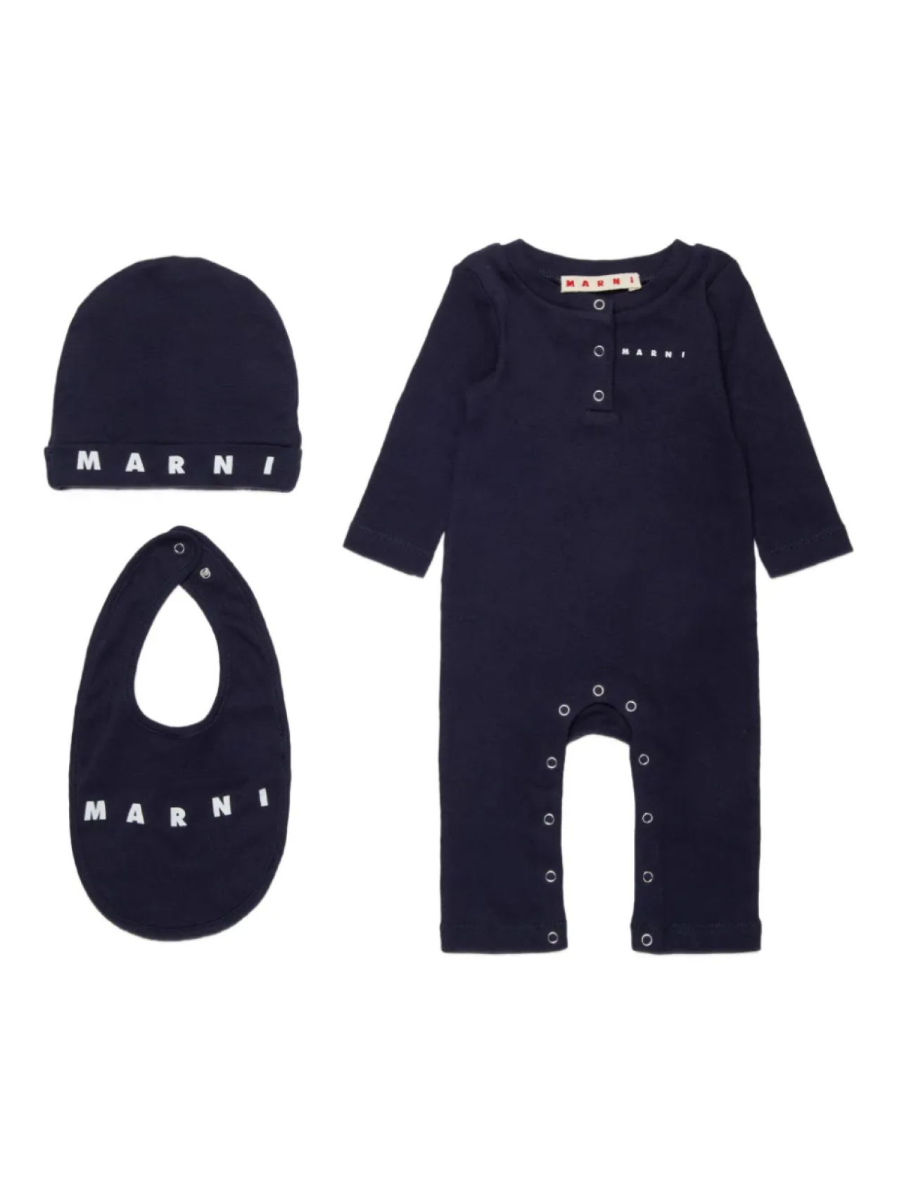 

Marni Kids комплект для новорожденного с логотипом, черный