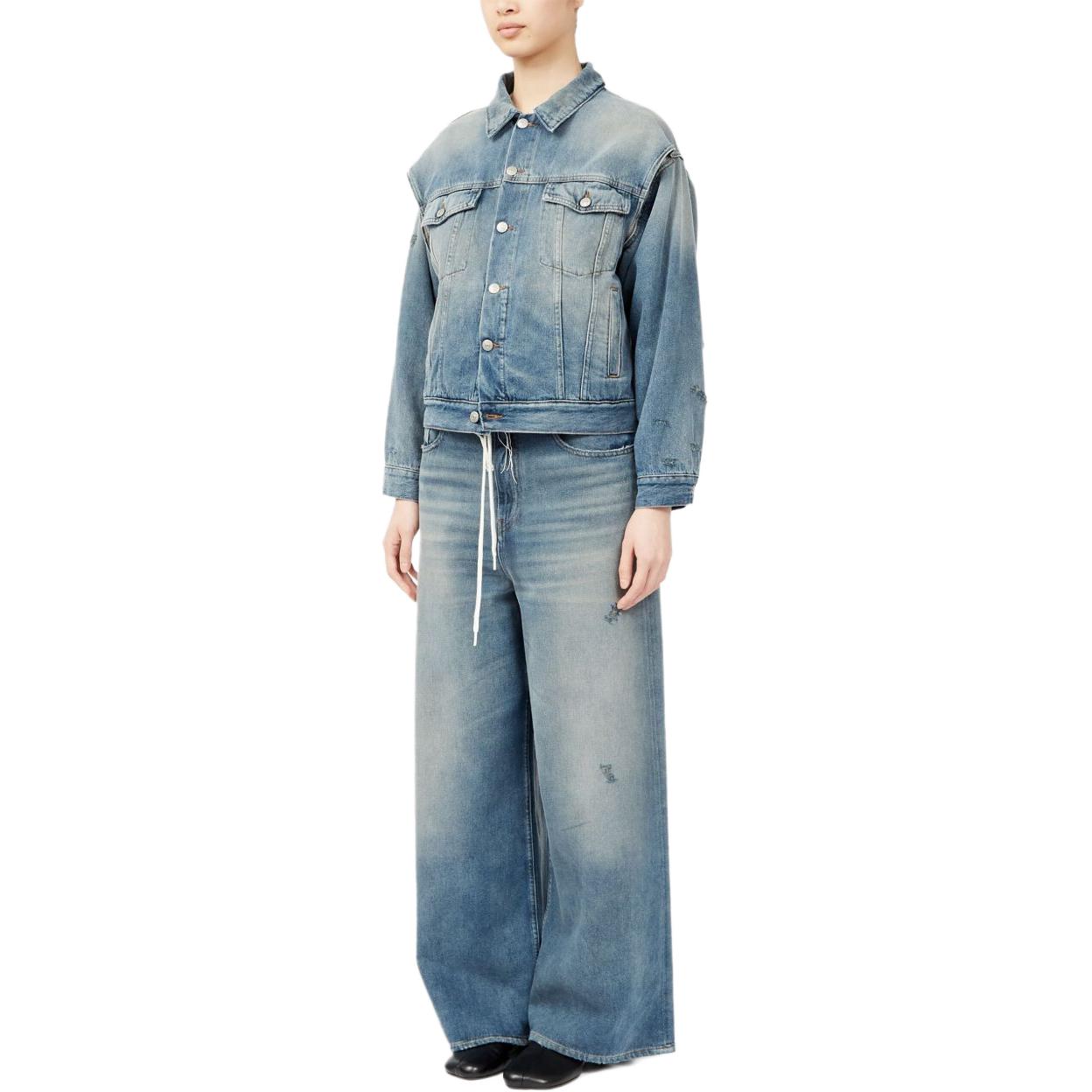 MM6 Maison Margiela Джинсовая куртка с одинарной строчкой, Indigo — фото 3