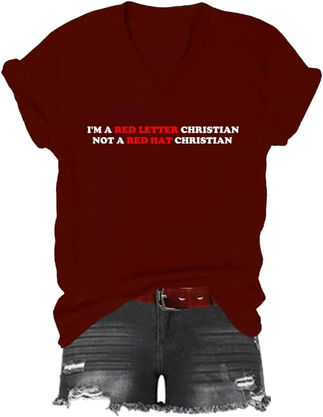 Футболка Unisex V-Neck I'm A Red Letter Christian Not A Red Hat Christian