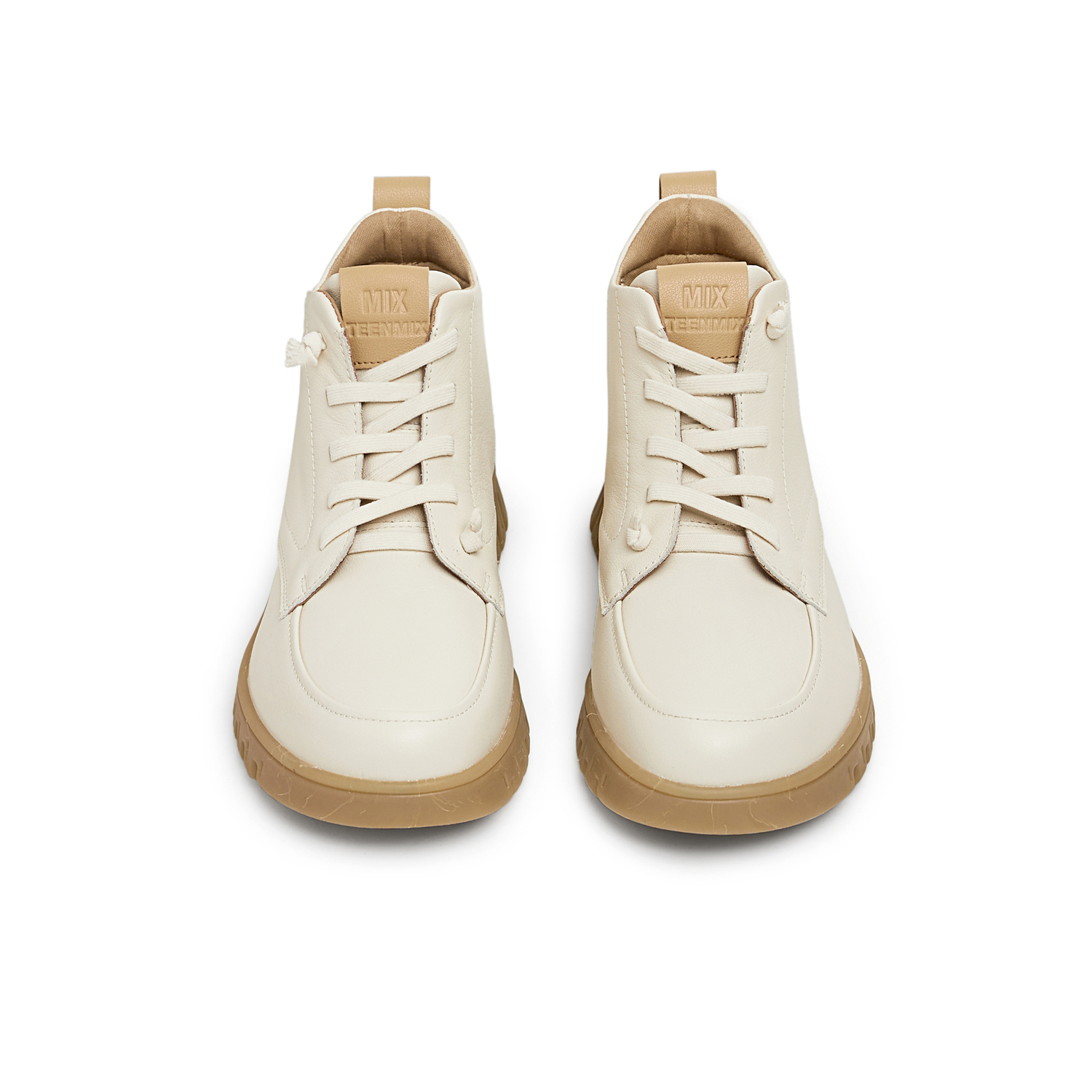 Teenmix Женские замшевые ботинки с меховой подкладкой бежевые, цвет Beige (Fleece-Lined) — фото 3