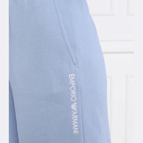 Женские трикотажные шорты-берму стандартного кроя Emporio Armani, синий — фото 4