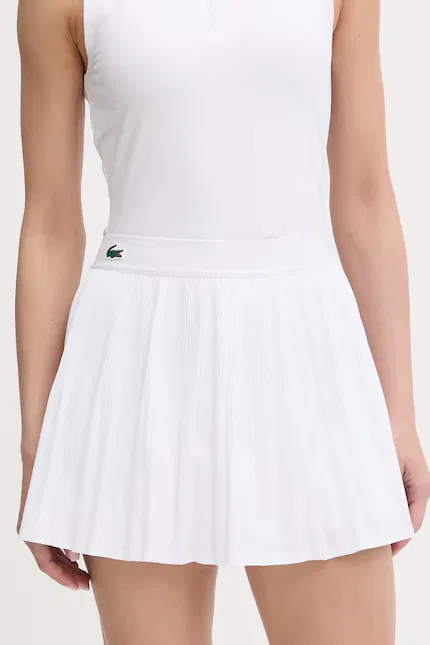 Юбка мини Lacoste, расклешенная, белый