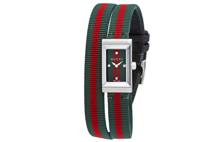 

GUCCI Часы Frame Series Wrist Watch Automatic Mechanical Movement Nylon Strap Green Dial Women's Watch