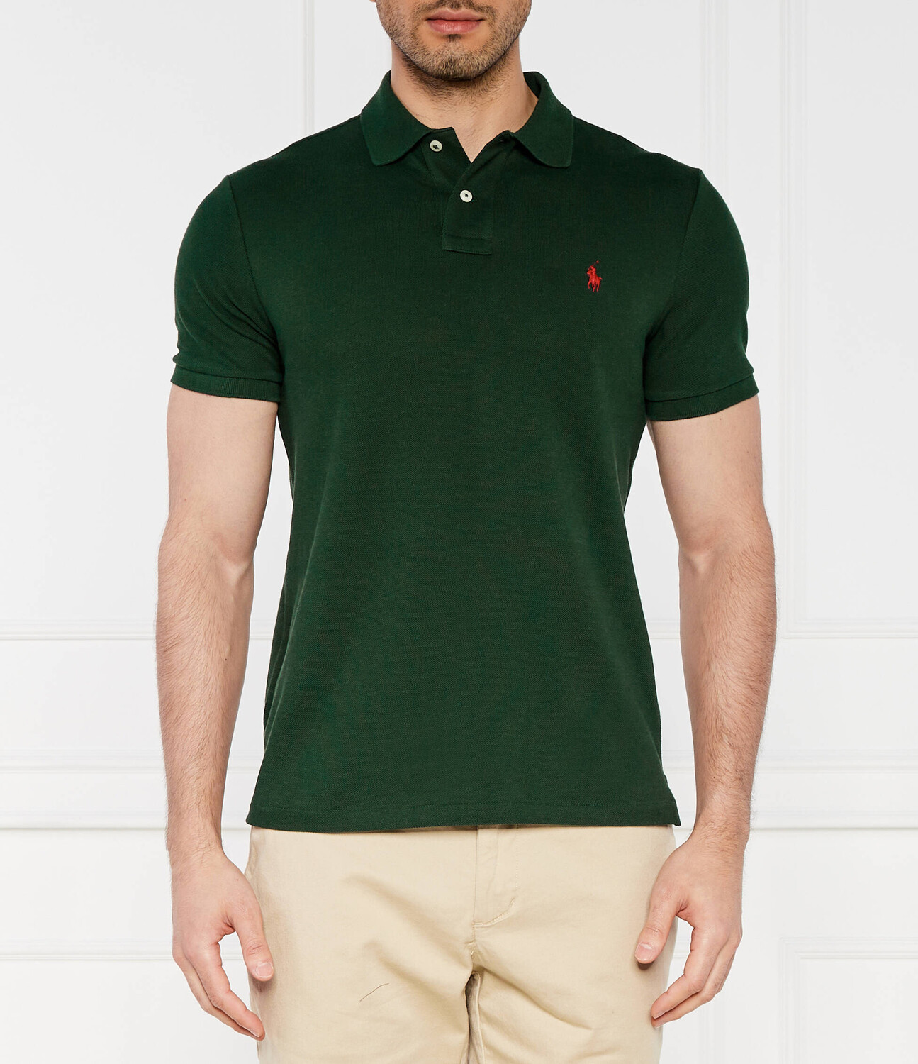

Поло POLO RALPH LAUREN Custom slim fit, зеленый