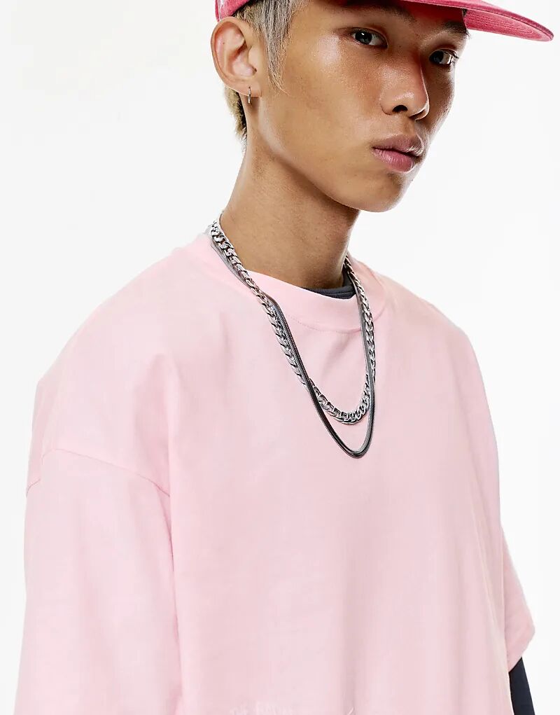 

Футболка Pull&Bear Stwd «Скрыт от радаров» розового цвета