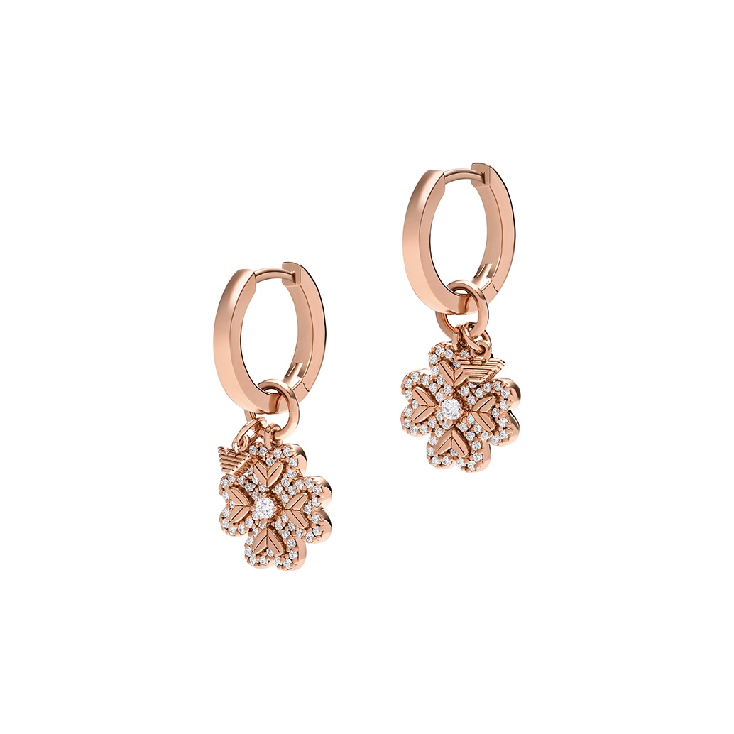 

Серёжки-кольца из стерлингового серебра с розовым золотым покрытием EMPORIO ARMANI, золотой