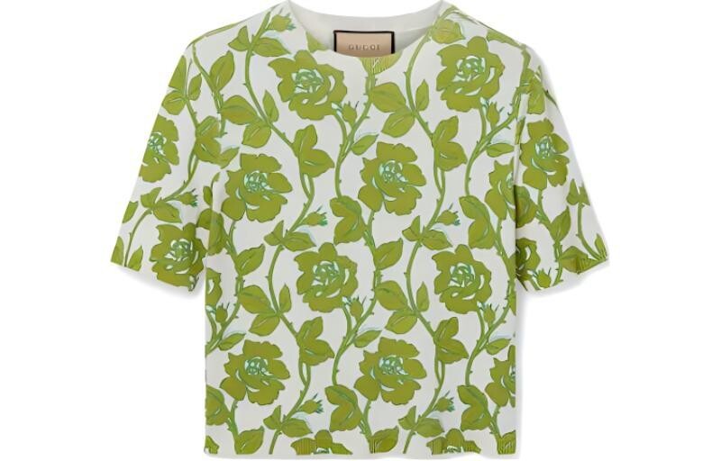 

Футболка женская зеленая Gucci, Зеленый, Футболка женская зеленая Gucci