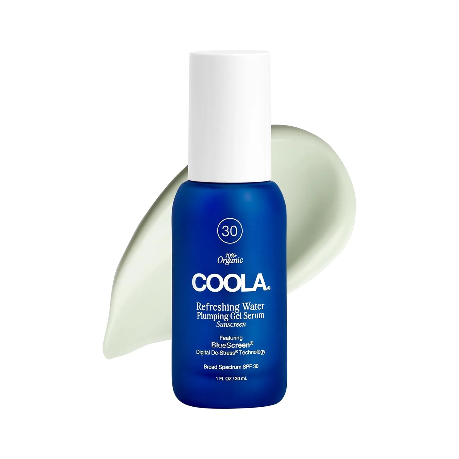 Освежающий увлажняющий гель для лица COOLA с SPF 30, протестированный дерматологами, содержит гиалуроновую кислоту, органический алоэ и кокосовую воду, 30 мл.