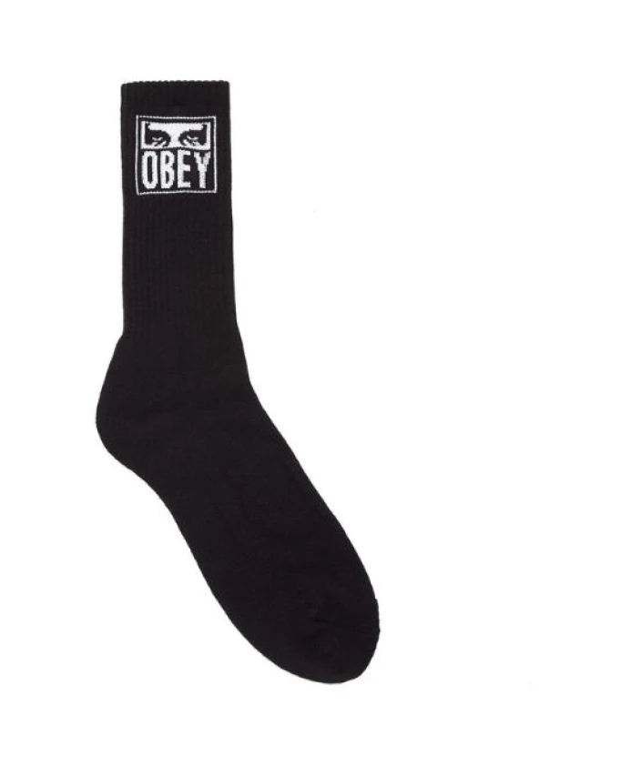 

Носки с вышитыми культовыми глазами, черные. Obey, черный
