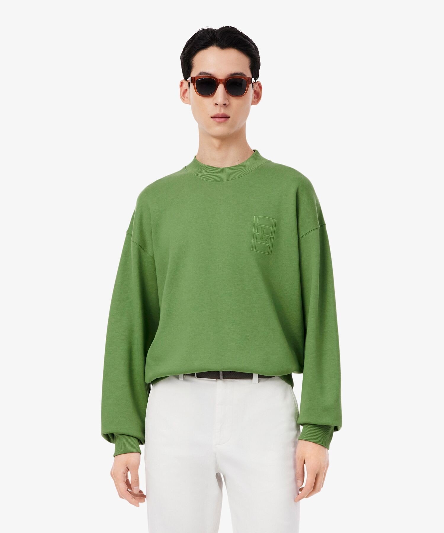 Толстовка с круглым вырезом и декоративной строчкой LACOSTE, Light green