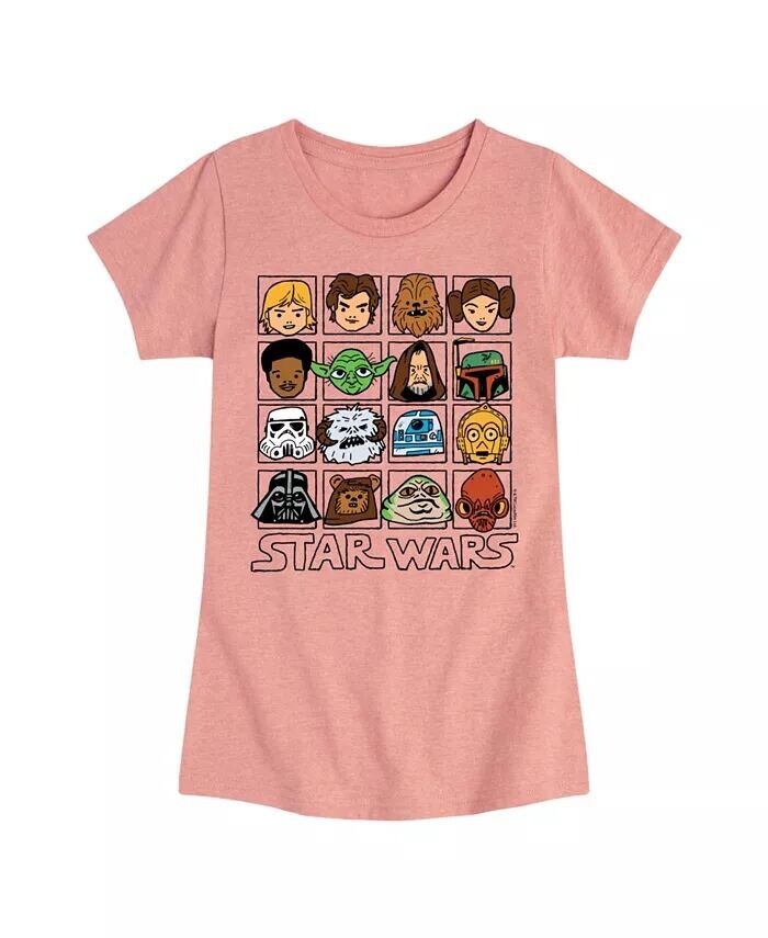 

Футболка с коротким рукавом Big Girls Characters Grid Star Wars, розовый