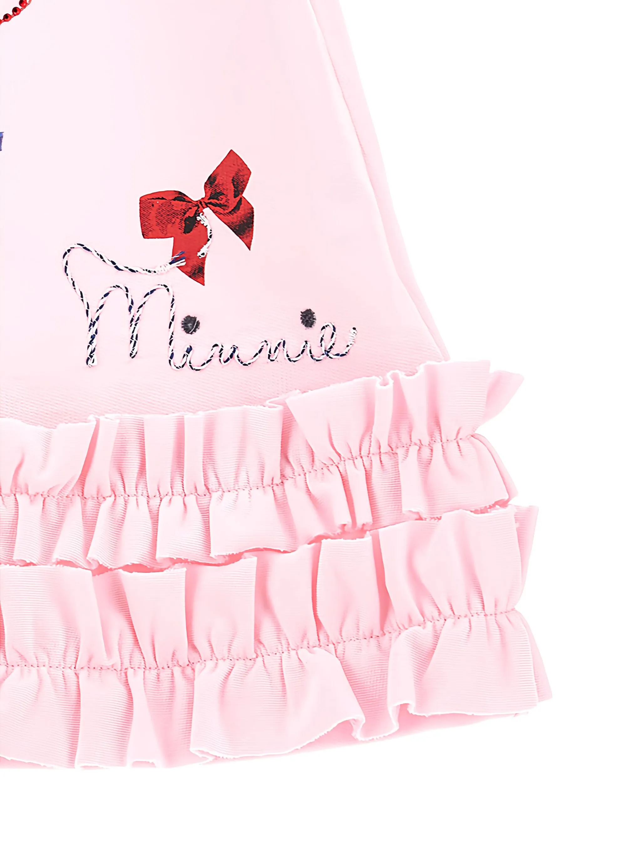 Декорированное платье-футболка Minnie из коллаборации с Disney Monnalisa, розовый — фото 3
