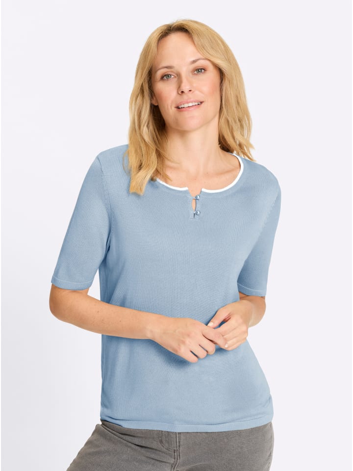 

Свитер с короткими рукавами в цвете ледяной сине-белый Sieh an!