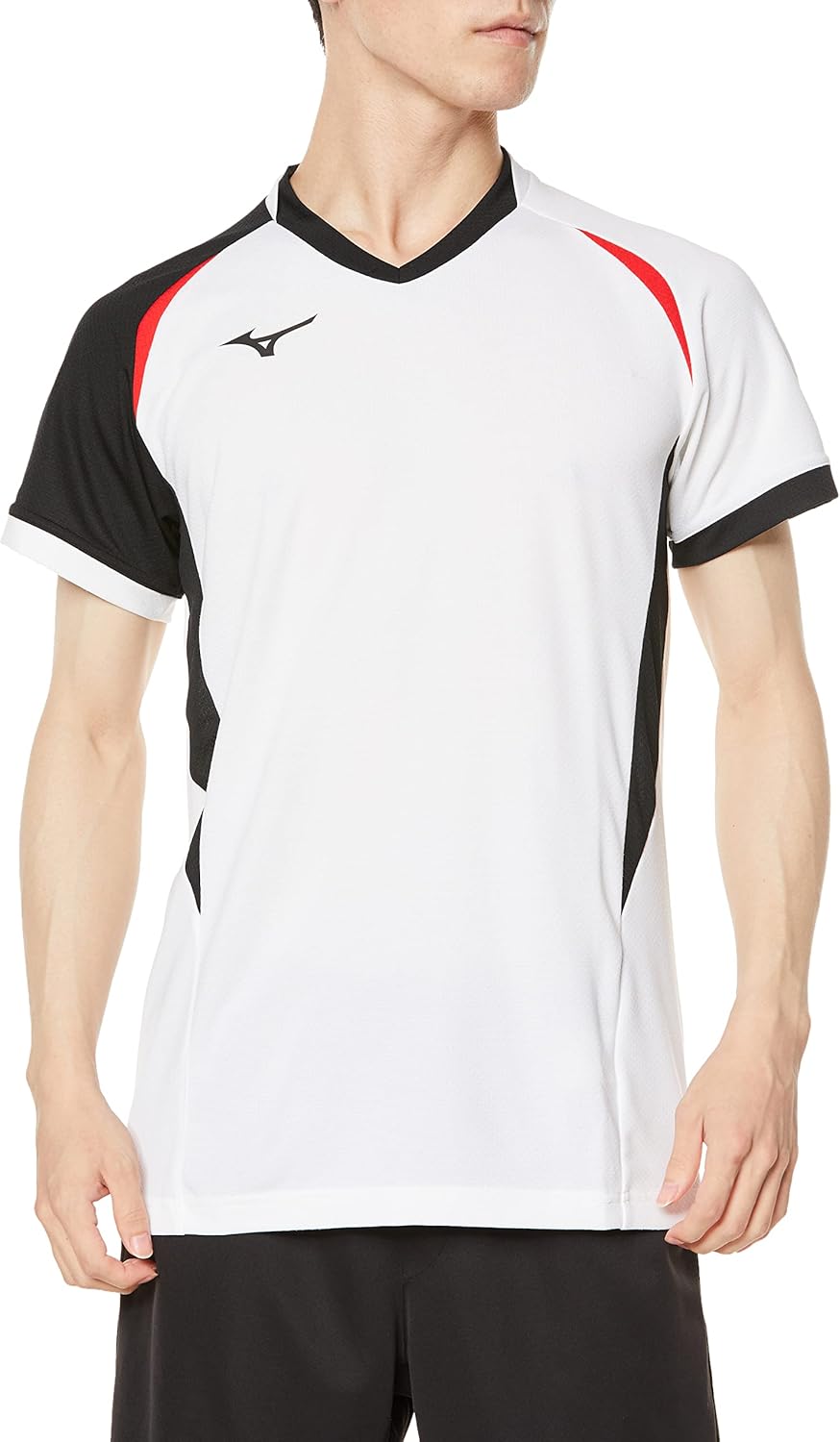 

Волейбольная футболка Mizuno V2MA2112, игровая футболка, с коротким рукавом, влагоотводящая, быстросохнущая, доступна в детском варианте, белый/черный/красный