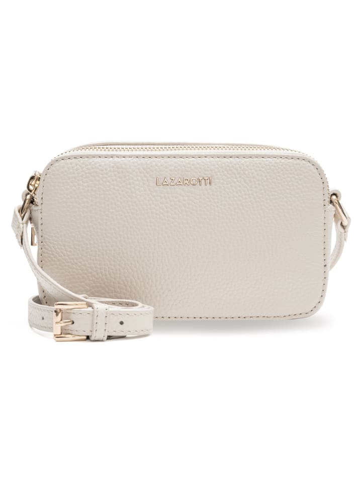 

Сумка через плечо Bologna Leather, кожа, 18 см, кремового цвета Lazarotti