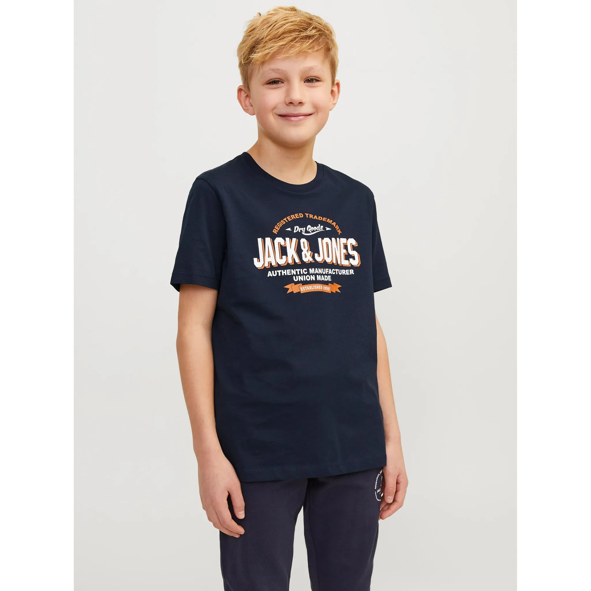 

Рубашка с круглым вырезом для подростков Jack & Jones "JJELOGO TEE SS O-NECK 2 COL S NOOS JNR" Jack & Jones Junior, синий