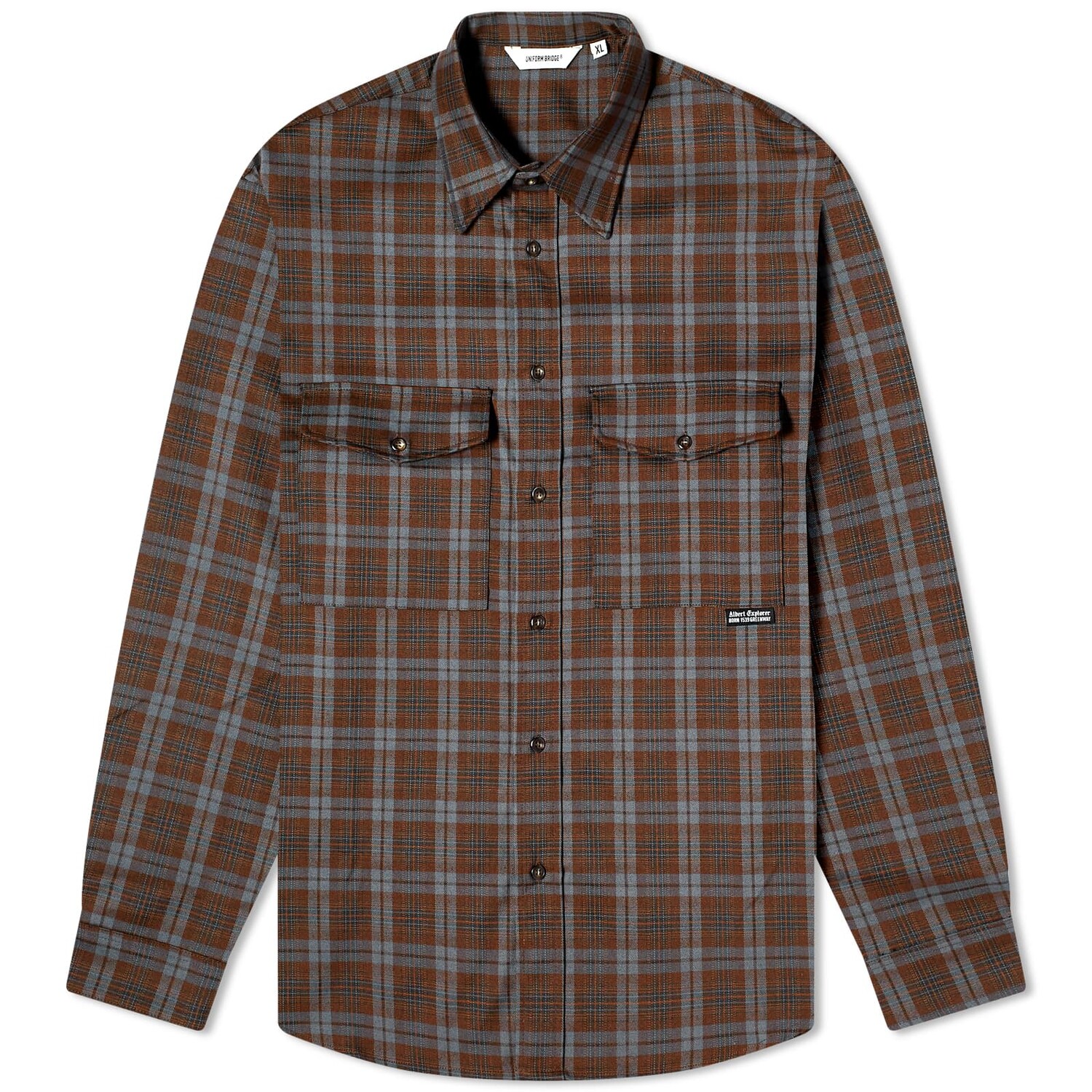

Рубашка Uniform Bridge Pocket Check, коричневый