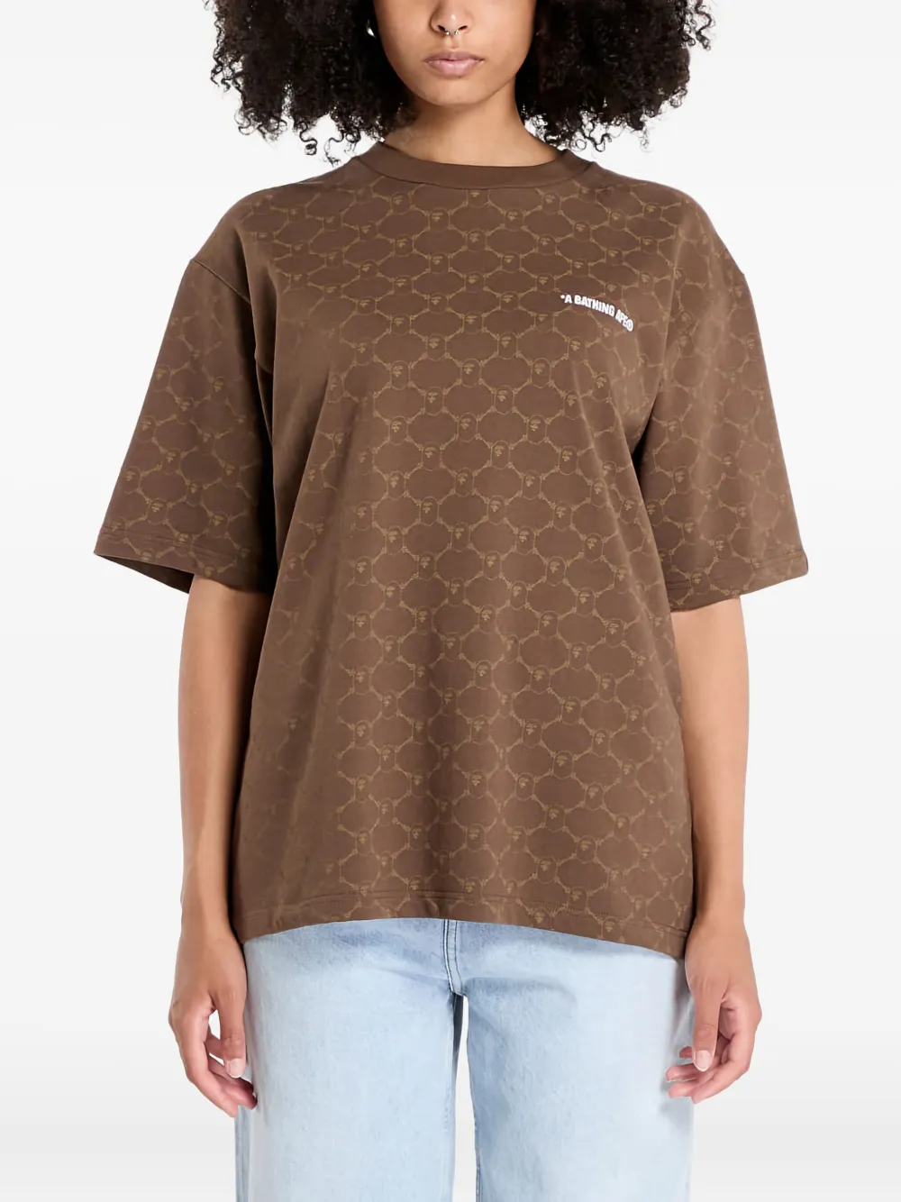 

Футболка с монограммой-логотипом College A Bathing Ape, коричневый