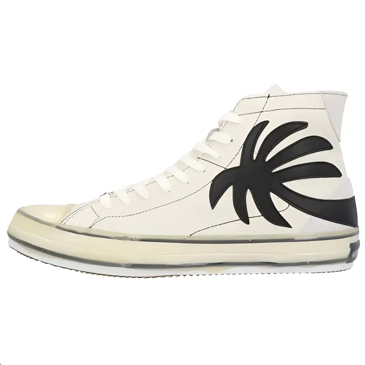 

PALM ANGELS Кожаные высокие скейтерские кроссовки мужские white