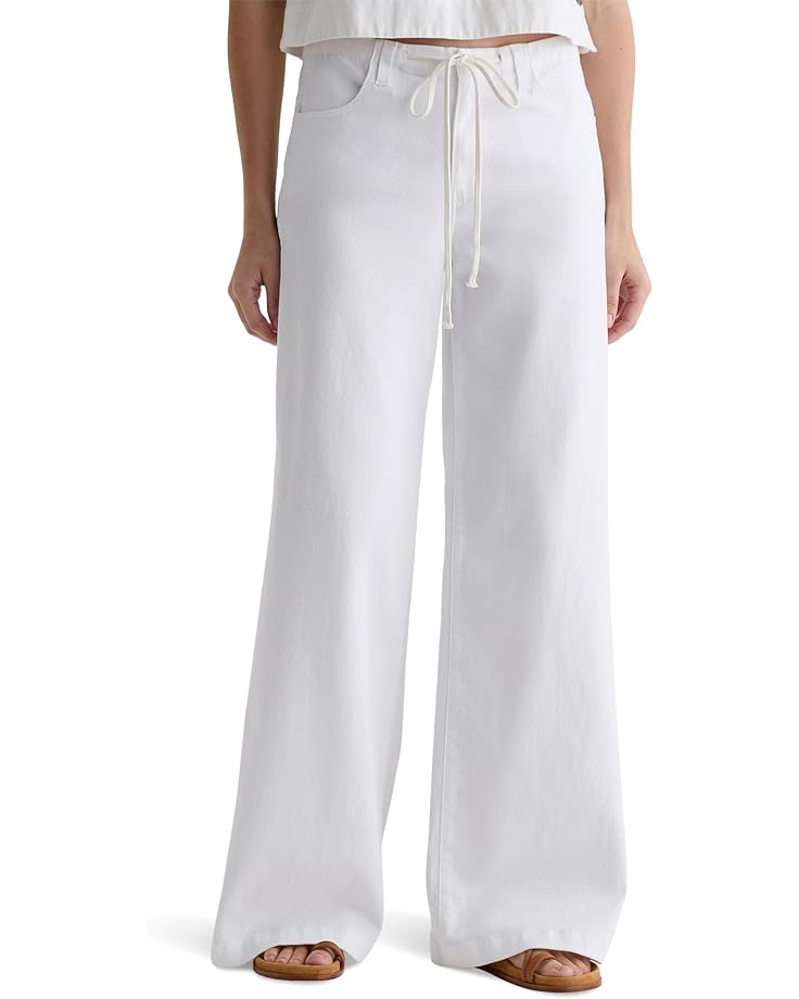 

Брюки AG Jeans Stella Mid-Rise Cinched Wide Leg Palazzo in White, белый