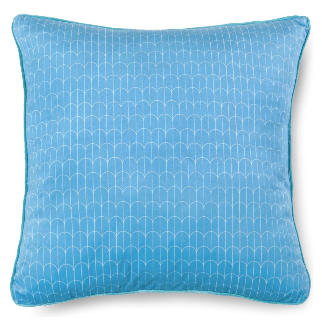 

Набедренная декоративная подушка с кантом, туканом и мандалами - 48х48 см - 100% поливелвет Muller Textil