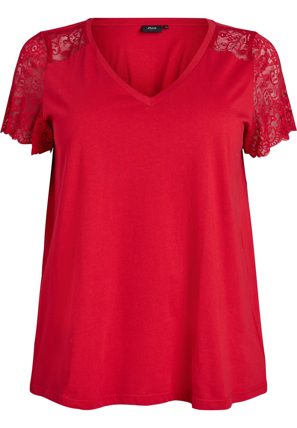 

Футболка с принтом SHORT LACE SLEEVES Zizzi, красный